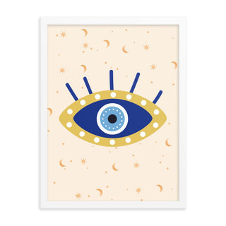 Blue Evil Eye Eyelash FRAMED WALL ART POSTER - The Art Snob
