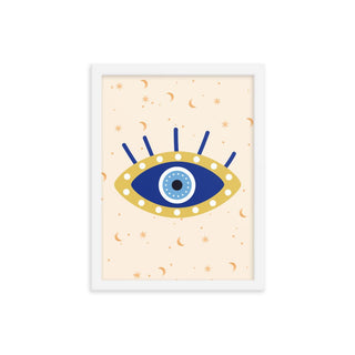Blue Evil Eye Eyelash FRAMED WALL ART POSTER - The Art Snob
