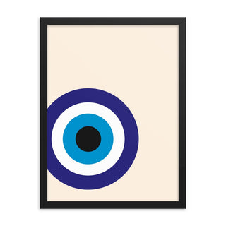 Blue Evil Eye FRAMED WALL ART POSTER - The Art Snob