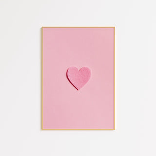 Cute Pink Heart FRAMED WALL ART POSTER - The Art Snob