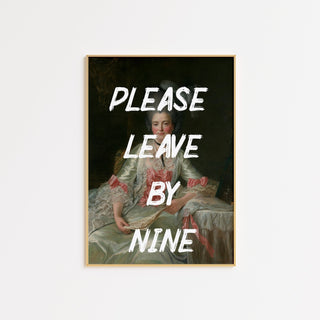 Please leave by nine FRAMED WALL ART POSTER PRINT Framed poster - The Art Snob