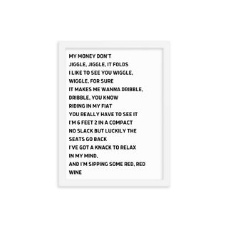 Song Lyric Quote FRAMED WALL ART POSTER - The Art Snob