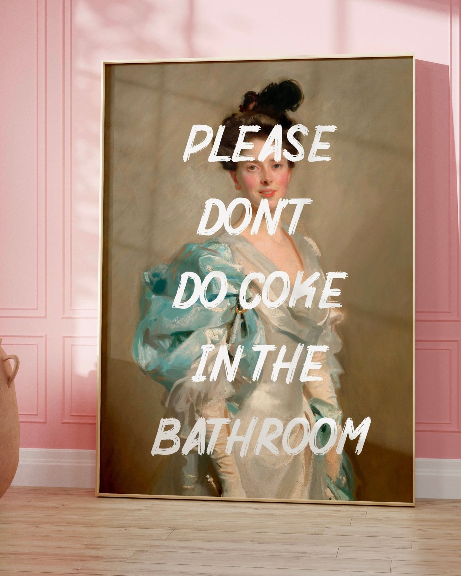Please don’t do coke in the bathroom framed wall art poster print